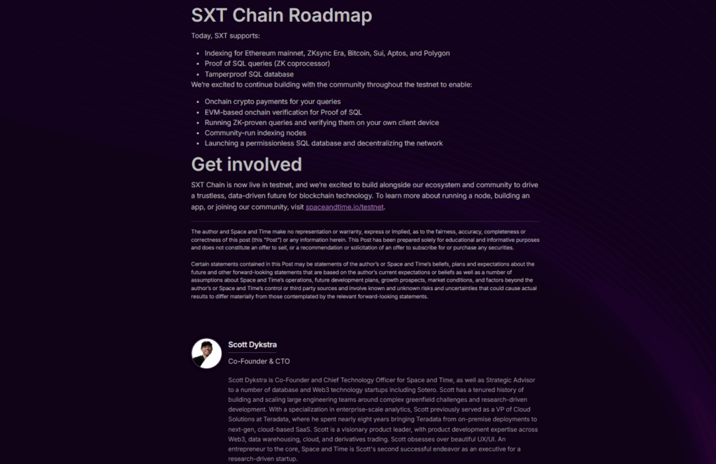Roadmap and development timeline