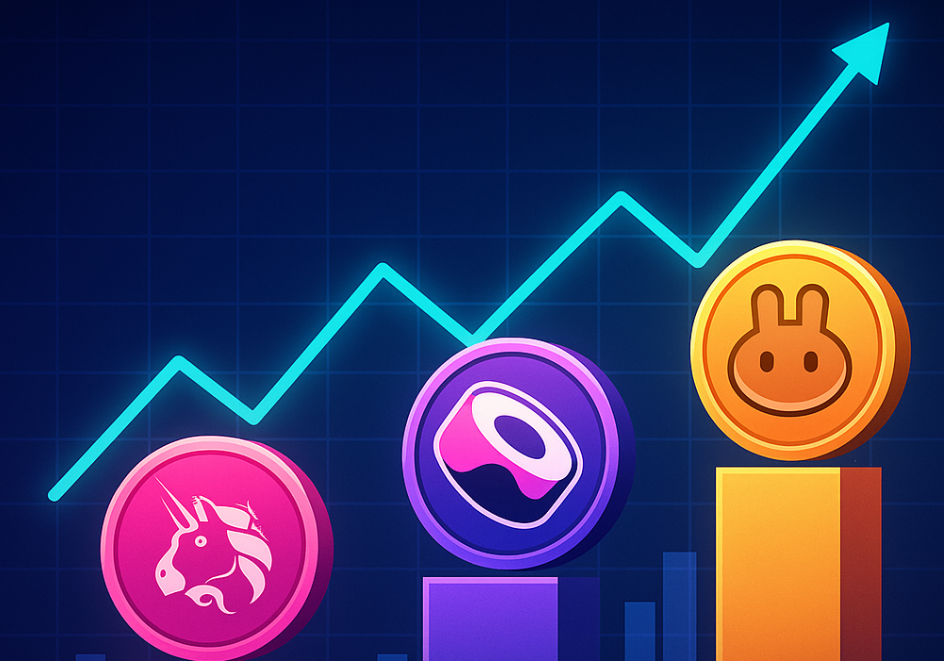 DEX tokens UNI, SUSHI, and CAKE trending in June 2025
